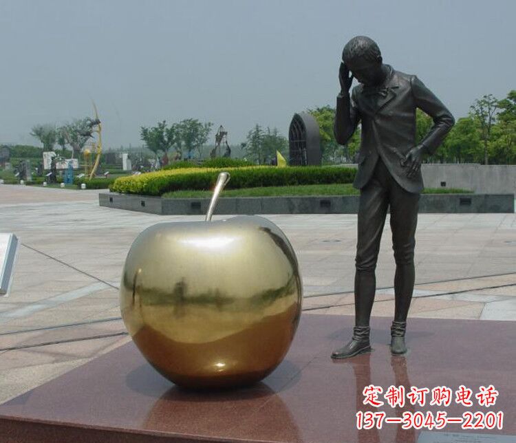 沧州铜雕西方人物和苹果