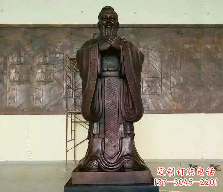 沧州铜雕校园孔子文化雕塑摆件 (2)