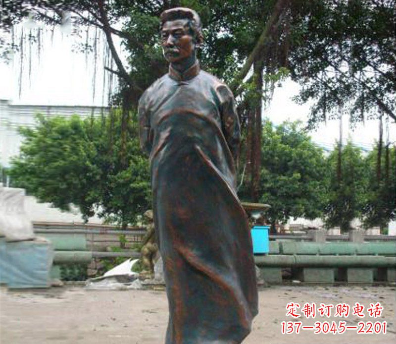 沧州铜雕校园鲁迅人物雕像摆件