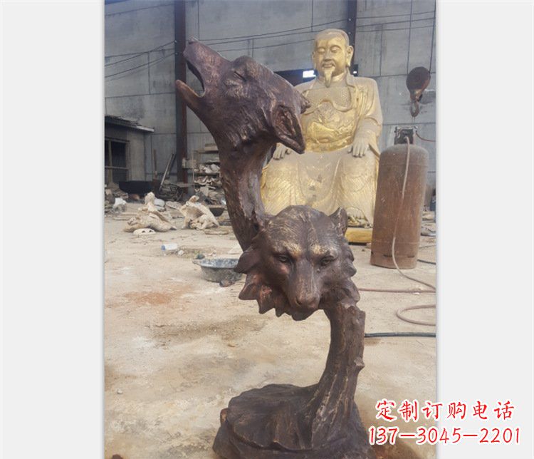 沧州铜雕园林金钱豹动物雕塑