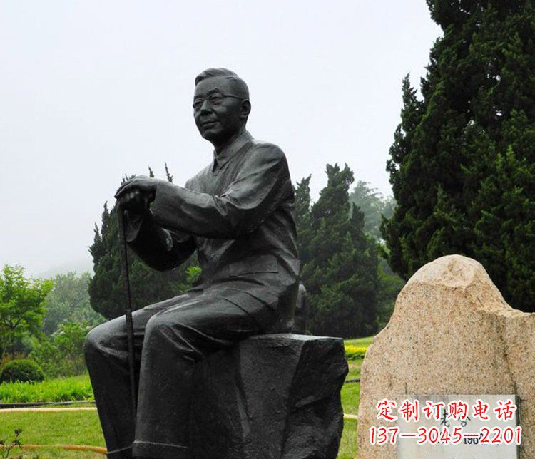 沧州铜雕园林老舍人物雕塑