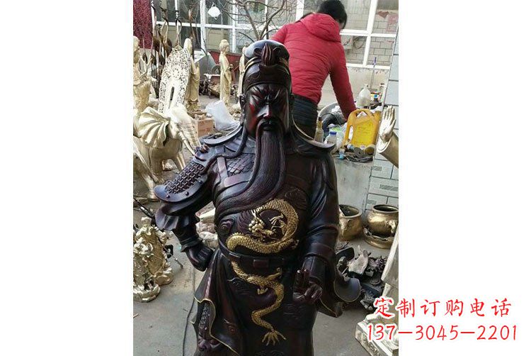 沧州铜雕镇宅关公寺庙神像雕塑摆件 (4)