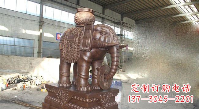 沧州驮宝大象铜雕