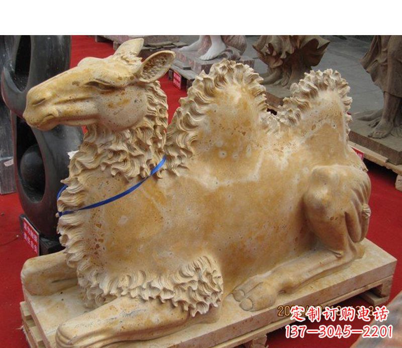 沧州晚霞红动物骆驼石雕