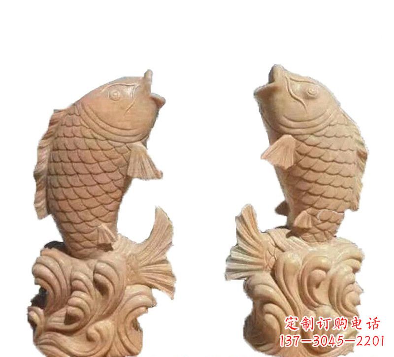 沧州晚霞红公园喷水鲤鱼石雕