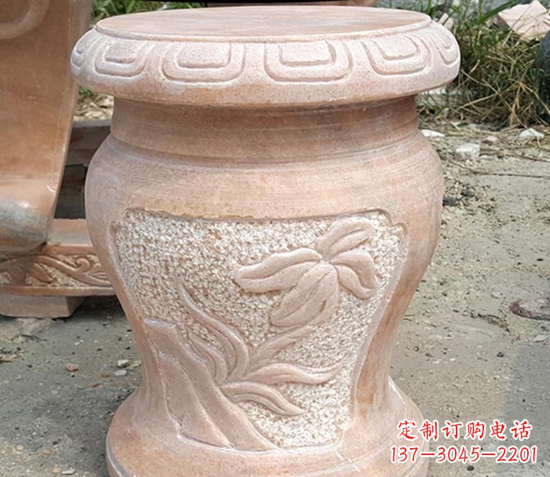 沧州晚霞红景观蝴蝶石凳