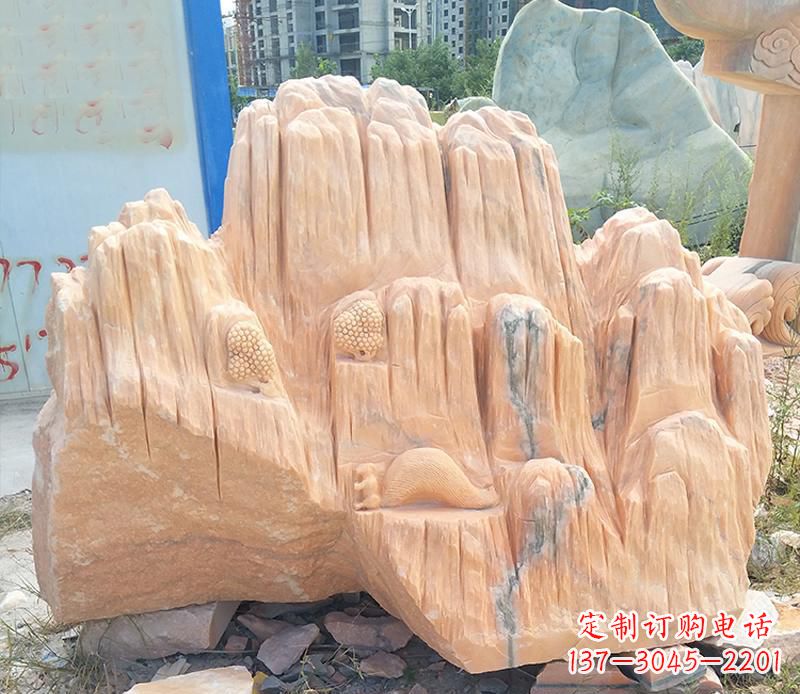 沧州晚霞红景观假山雕塑
