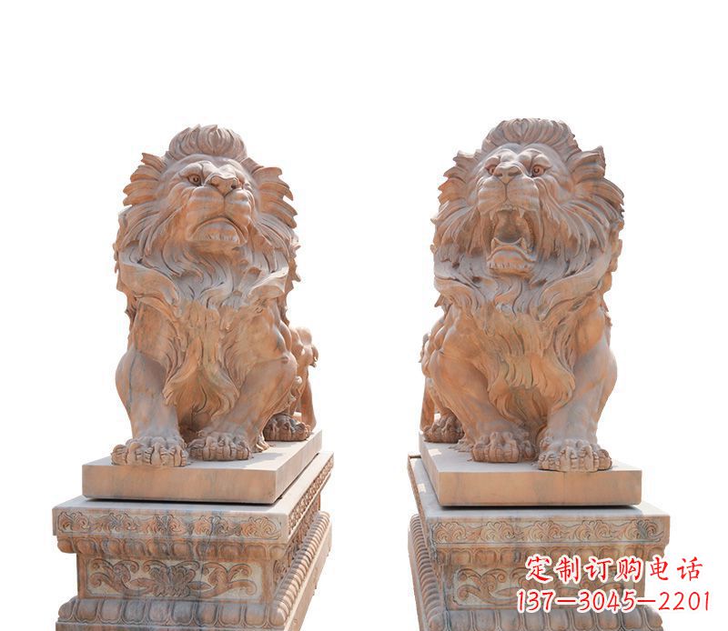 沧州晚霞红欧式狮子雕塑