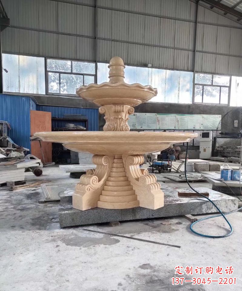 沧州晚霞红喷泉石雕广场景观雕塑