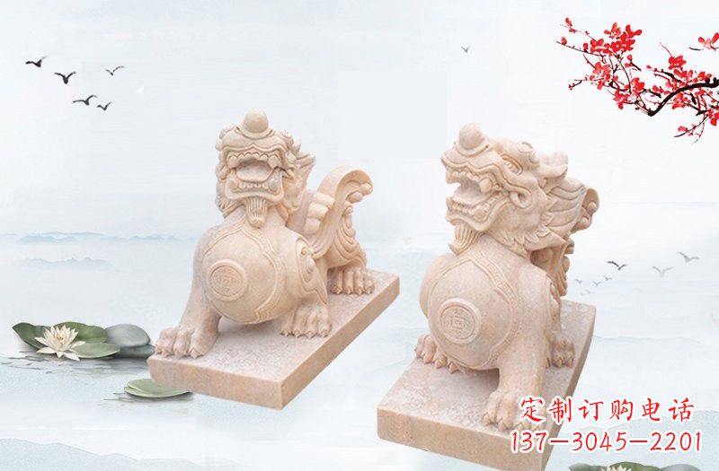 沧州晚霞红貔貅雕塑 (2)