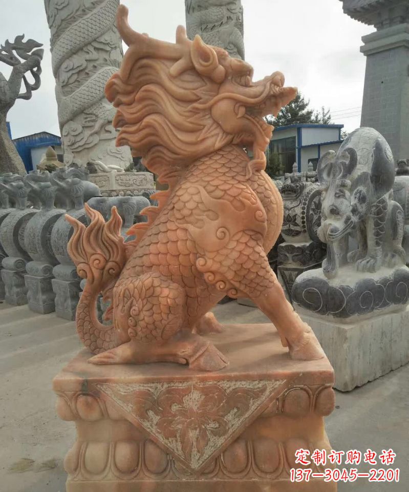 沧州晚霞红麒麟雕塑1