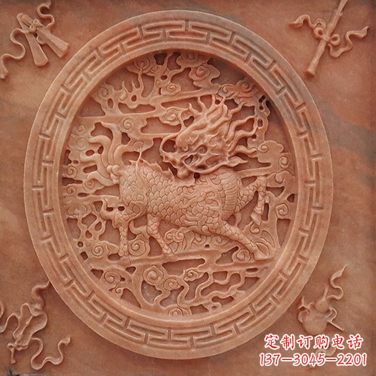 沧州晚霞红麒麟建筑装饰壁画