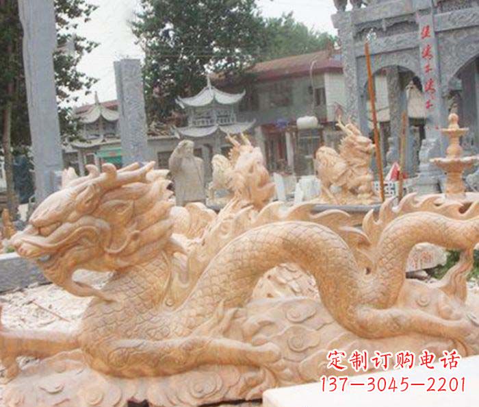 沧州晚霞红生肖龙石雕