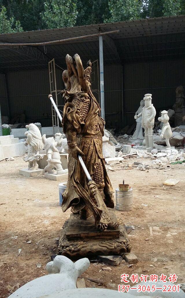 沧州武财神关公玻璃钢仿铜雕塑