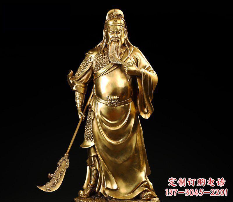 沧州武圣握刀关公铜雕