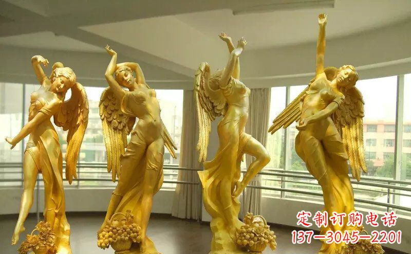 沧州舞蹈四女神玻璃钢仿铜人物雕塑