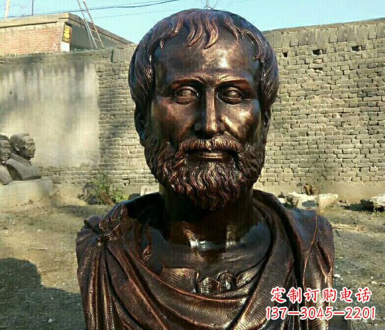 沧州西方名人亚里士多德胸像铜雕