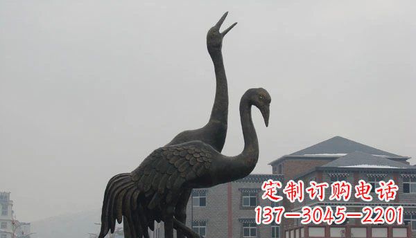 沧州仙鹤公园景观铜雕