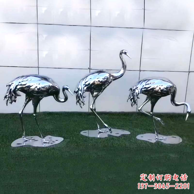 沧州仙鹤镜面不锈钢雕塑