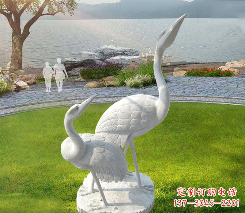 沧州仙鹤石雕公园动物雕塑