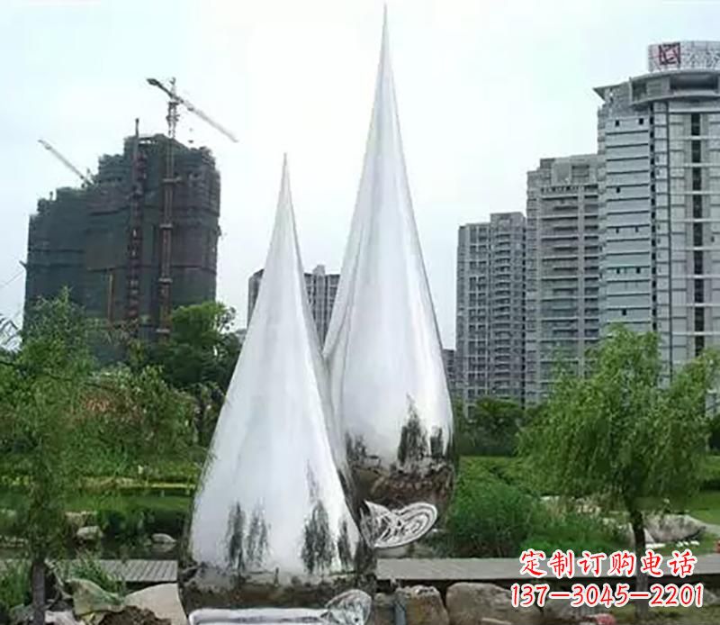 沧州小区不锈钢水滴雕塑