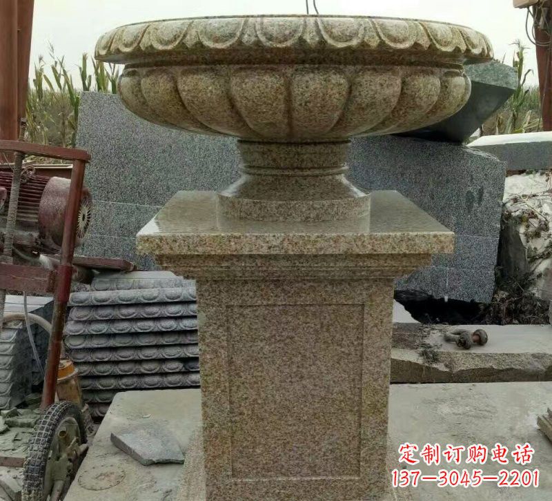 沧州小区花岗岩花盆雕塑