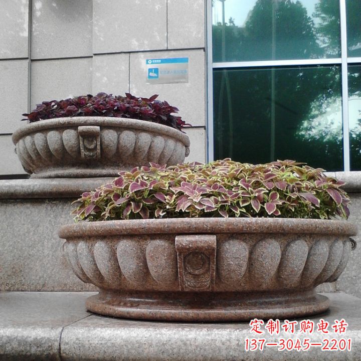 沧州小区花岗岩石雕花盆