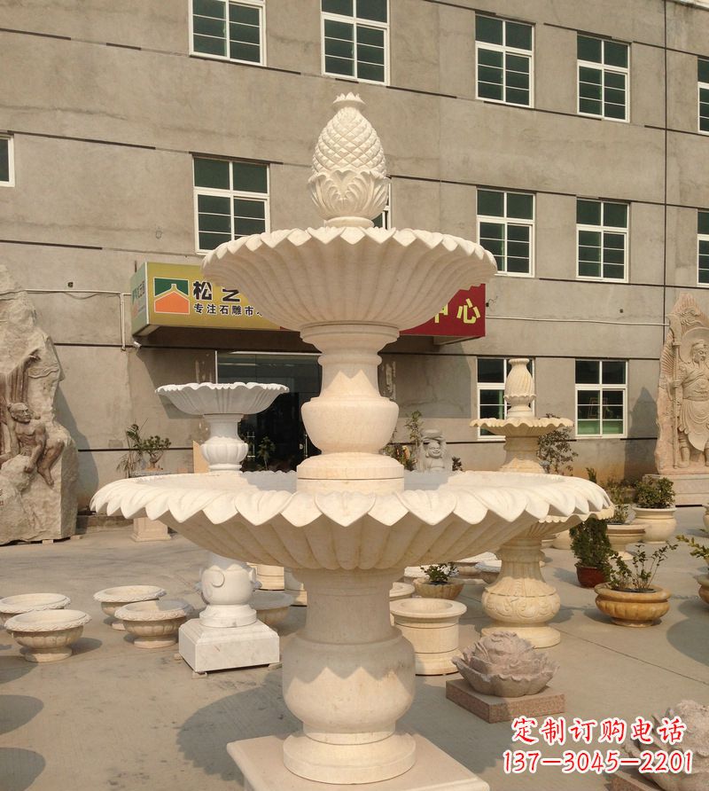 沧州小区景观菠萝式喷泉石雕