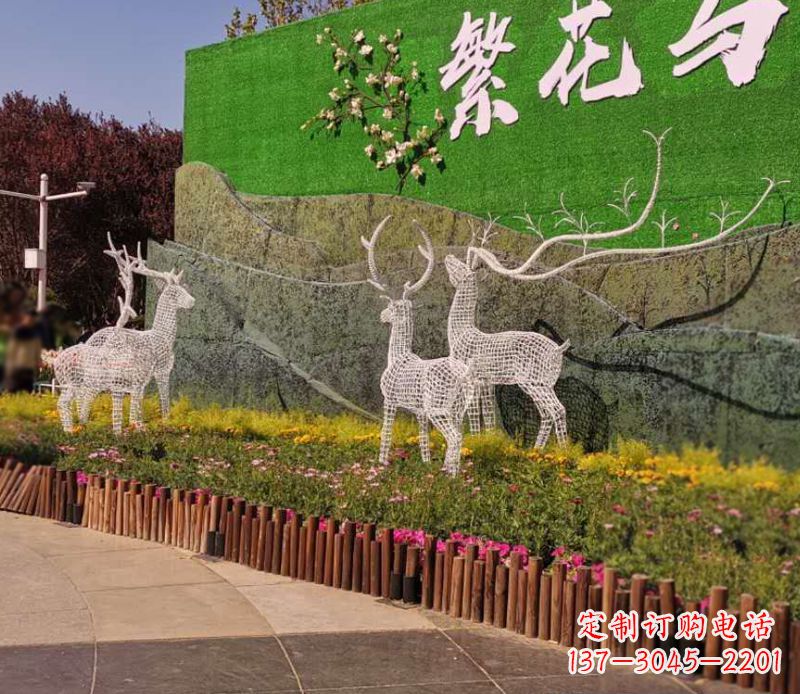 沧州小区景观不锈钢梅花鹿