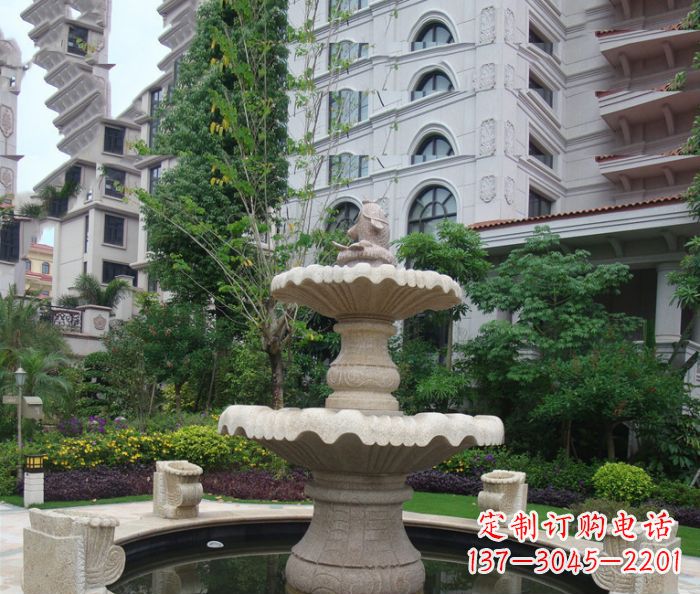 沧州小区景观大理石鲤鱼喷泉石雕