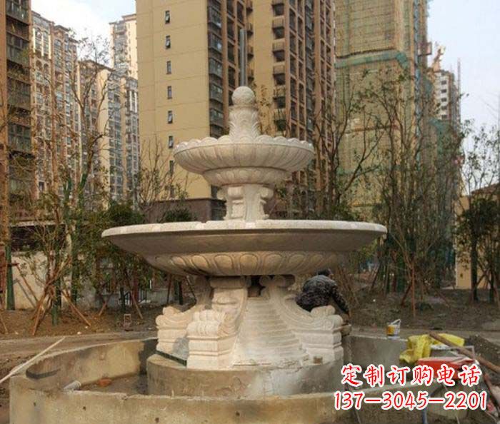 沧州小区景观大型喷泉石雕 (3)
