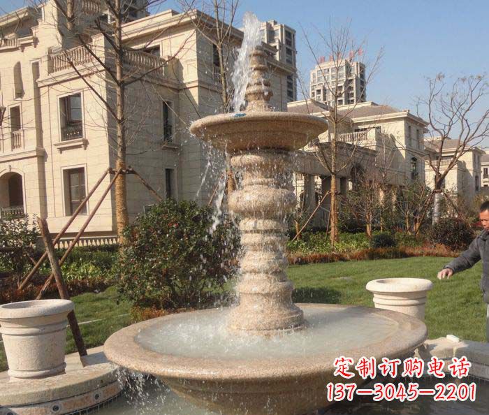 沧州小区景观多层喷泉石雕 (2)