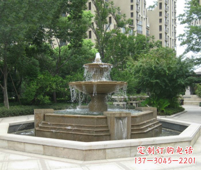 沧州小区景观大型喷泉石雕 (7)