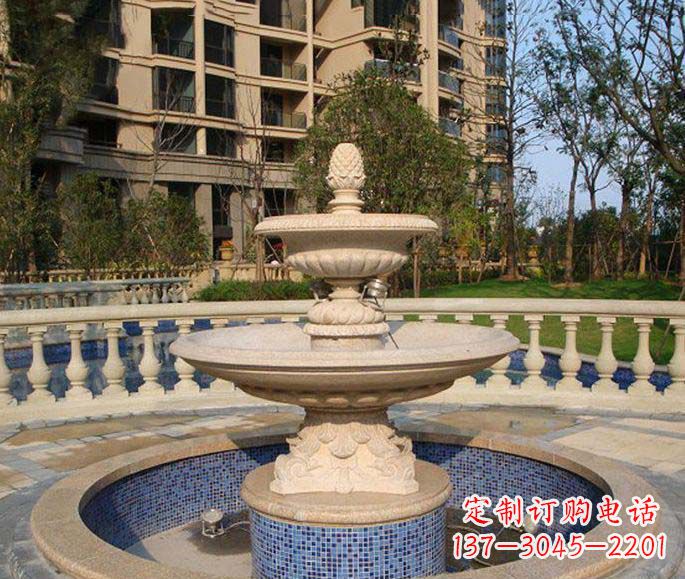 沧州小区景观多层喷泉石雕