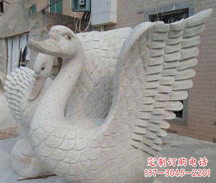 沧州小区景观天鹅石雕喷泉