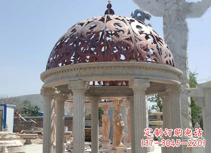 沧州小区欧式圆顶凉亭石雕 (3)