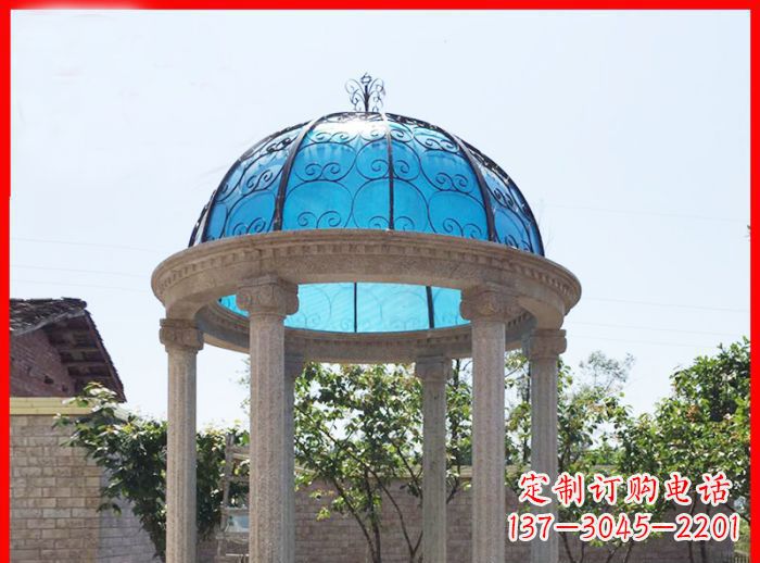 沧州小区欧式圆顶凉亭石雕_2