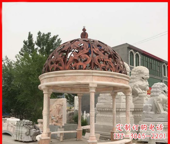 沧州小区欧式圆顶凉亭石雕_1