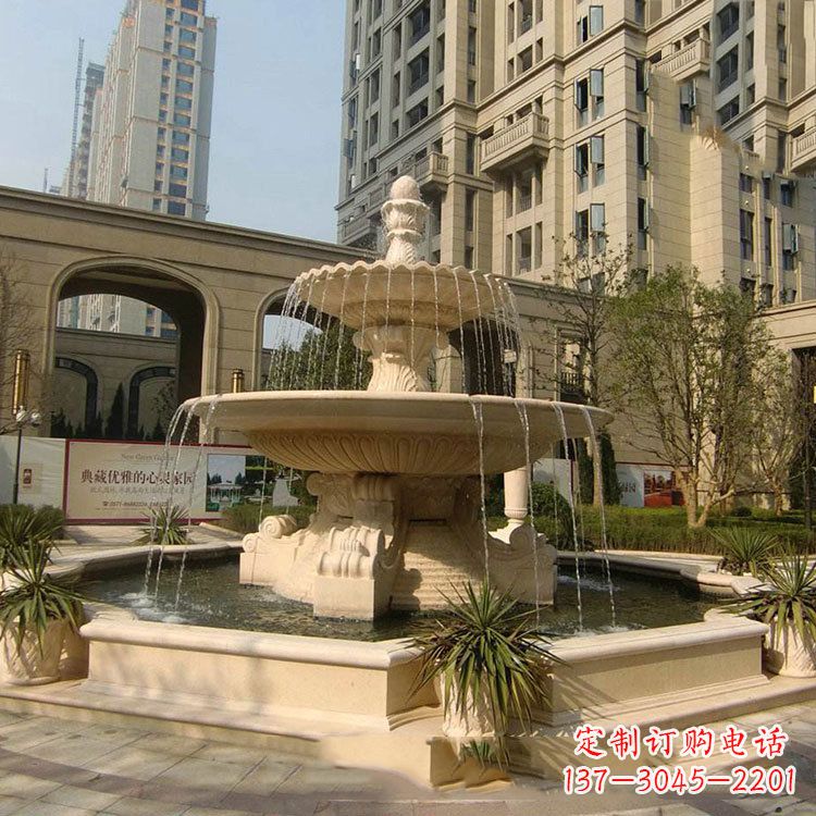 沧州小区庭院石雕欧式喷泉