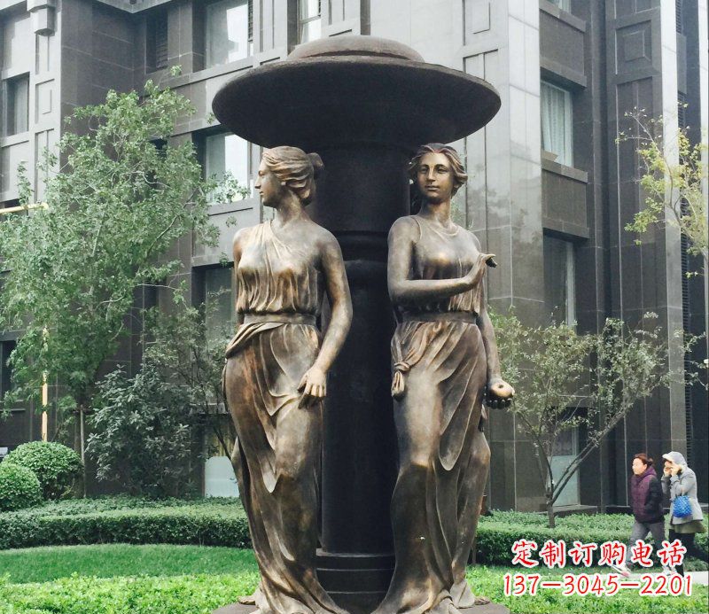 沧州小区西方女人人物铜雕