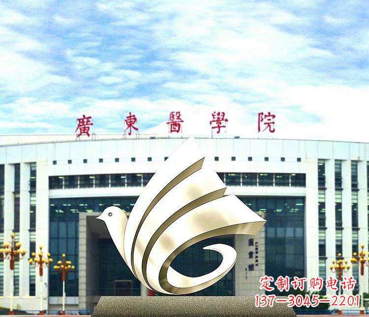 沧州校园不锈钢抽象和平鸽雕塑