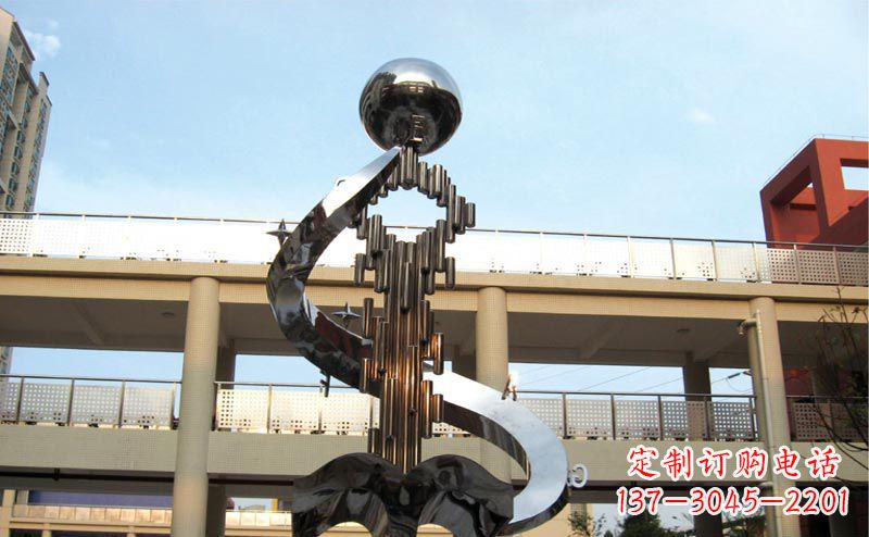 沧州校园不锈钢抽象钥匙和书籍雕塑