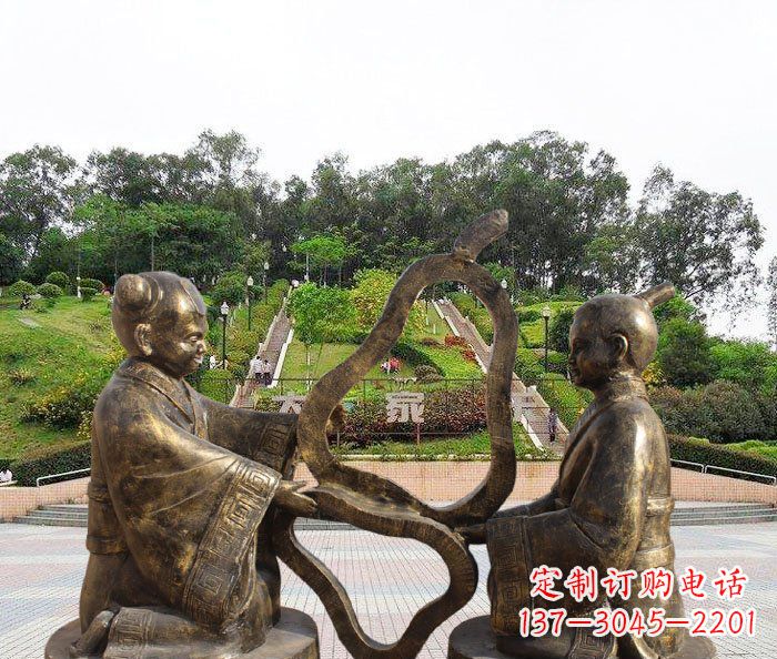 沧州校园抽象孔融让梨铜雕
