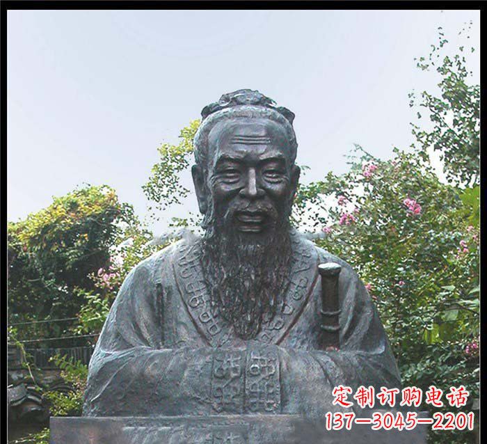 沧州校园大型孔子头像铜雕