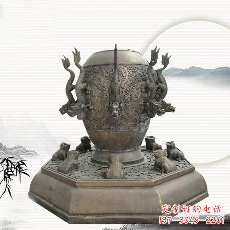 沧州校园地动仪铜雕