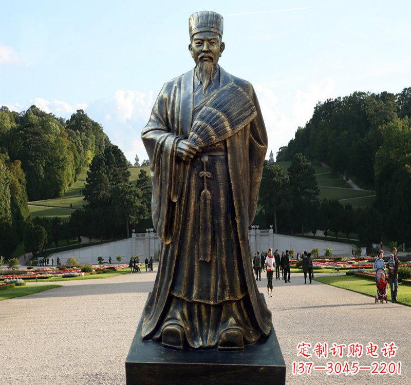 沧州校园古代名人诸葛亮铜雕