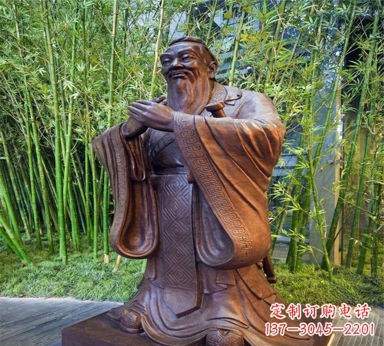 沧州校园孔子行教像铜雕