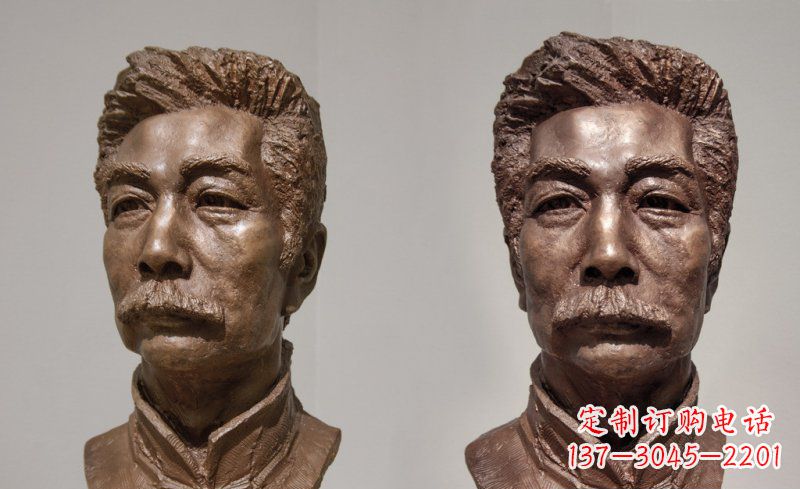 沧州校园鲁迅头像名人铜雕