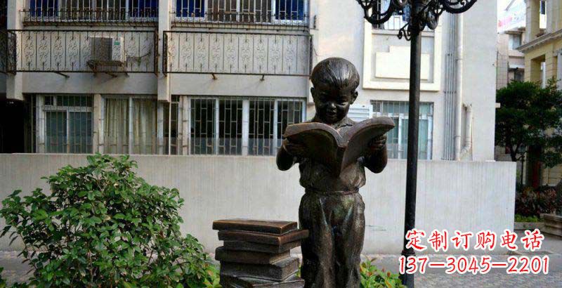 沧州校园念书的小男孩景观铜雕