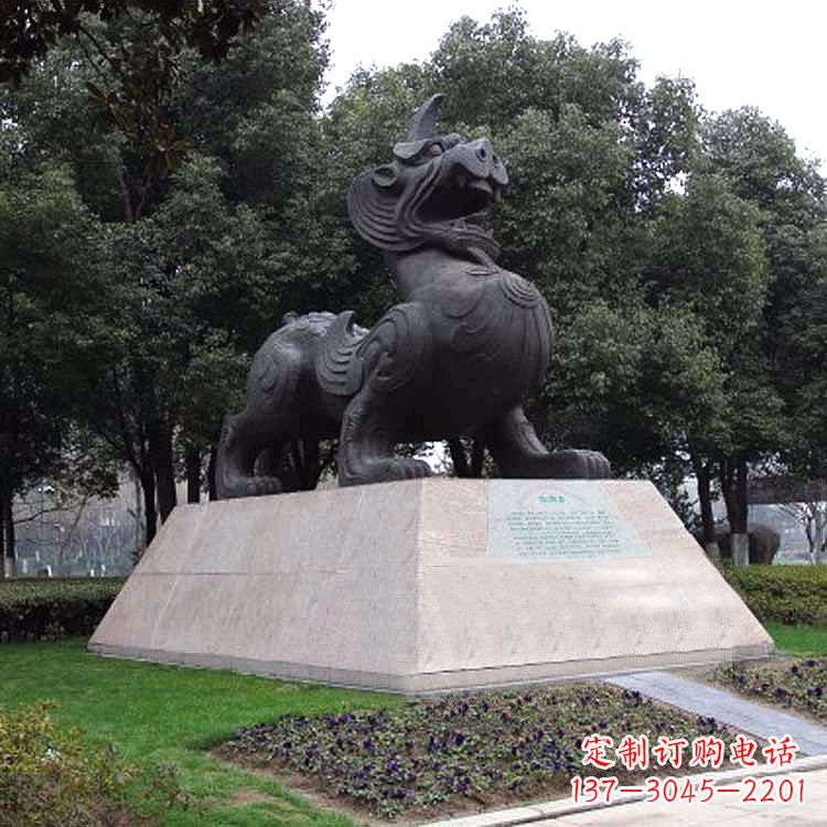 沧州獬豸神兽雕塑-公园上古神兽景观雕塑